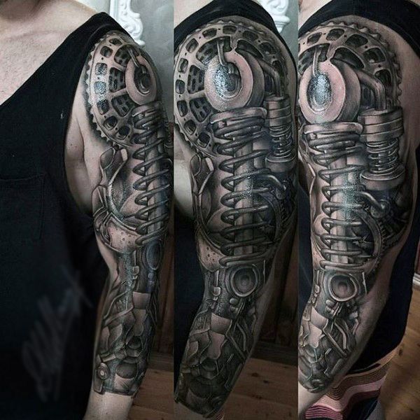 3D Optical Illusion Full Sleeve Tattoos