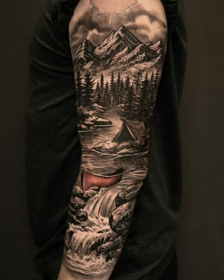 Rivers & Waterfalls Full Sleeve Tattoos