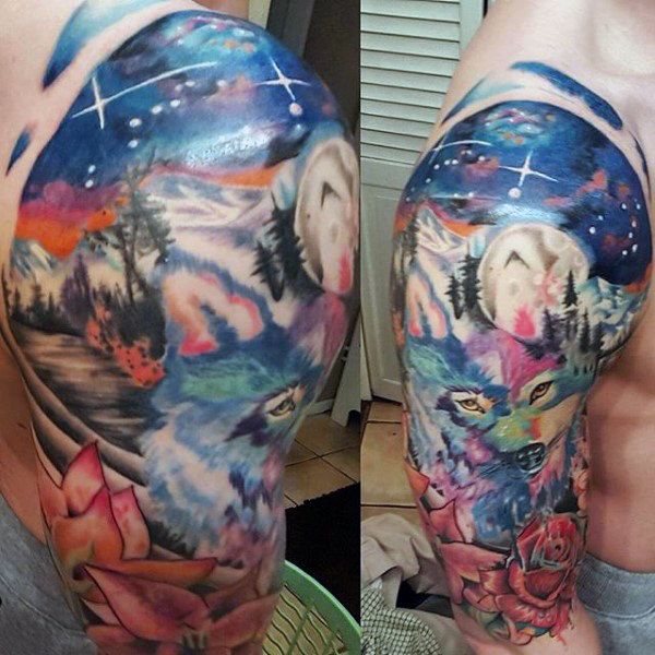 Watercolor Full Sleeve Tattoos