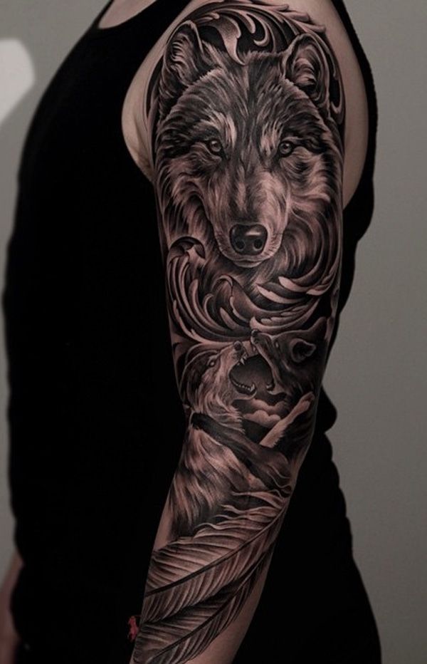 Wolves Full Sleeve Tattoos