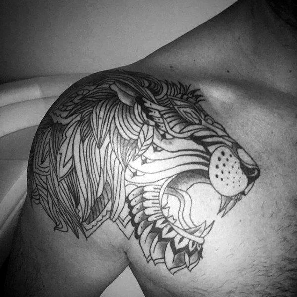 Animal Motifs Shoulder Tattoo Men