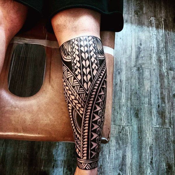 tribal leg band tattoos design