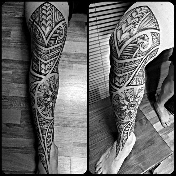 tribal leg band tattoo ideas